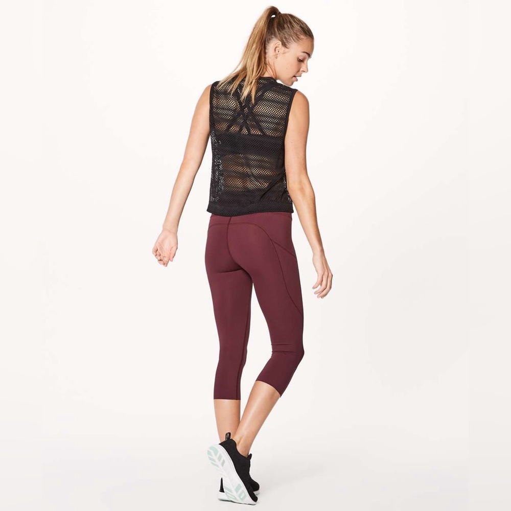 lululemon athletica Black Mesh Muscle Tee